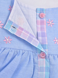 Hopebow Pastel Bloom frock — smocked bodice and floral embroidery detail