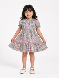 Hopebow Garden Bloom floral cotton dress with smocked bodice