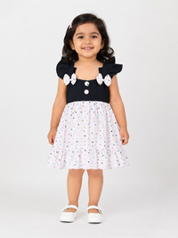 Hopebow Noir Bow black and ivory toddler frock
