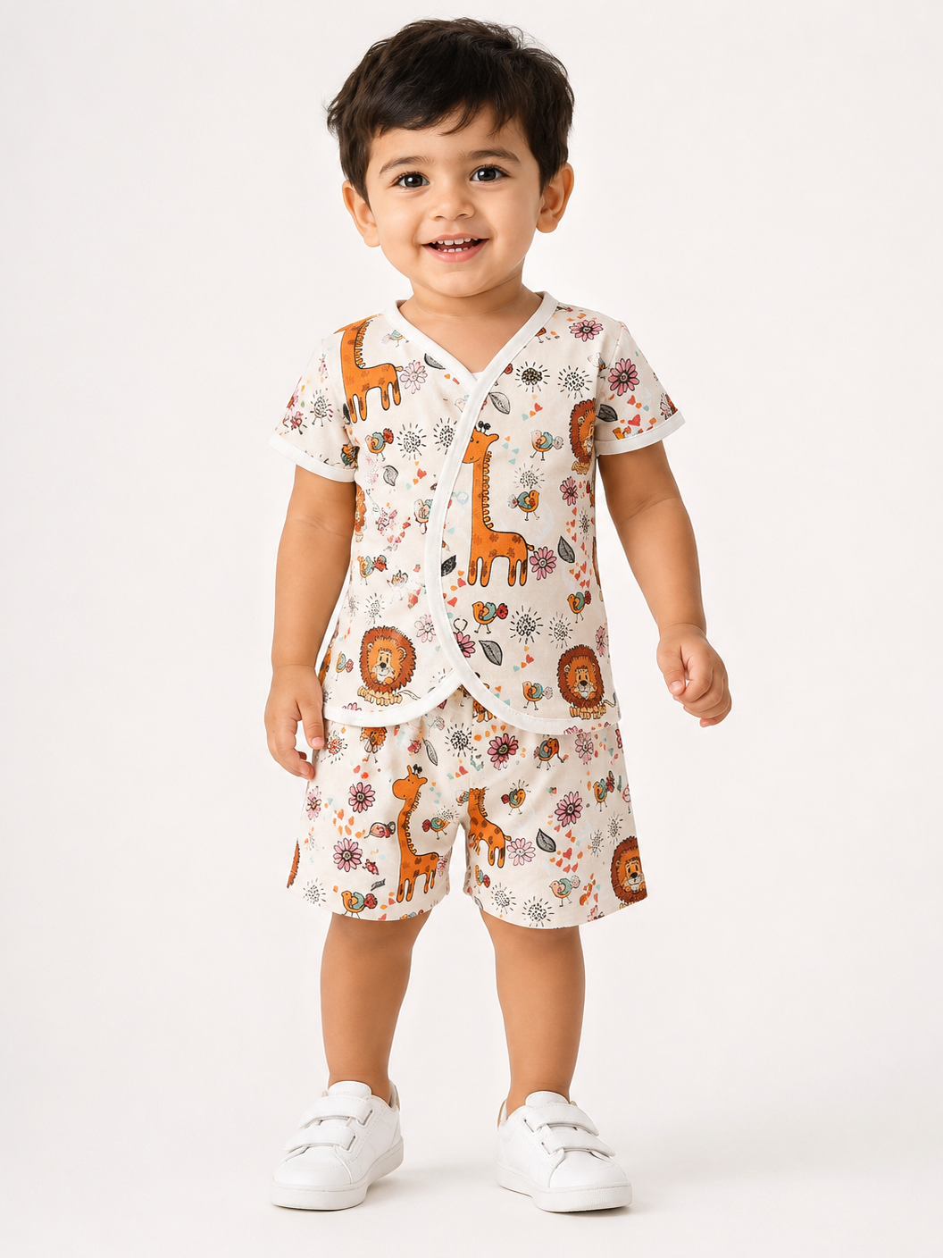 Hopebow Safari Garden cotton baby co-ord set