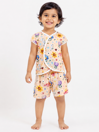 Hopebow Garden Bloom peach cotton baby co-ord set