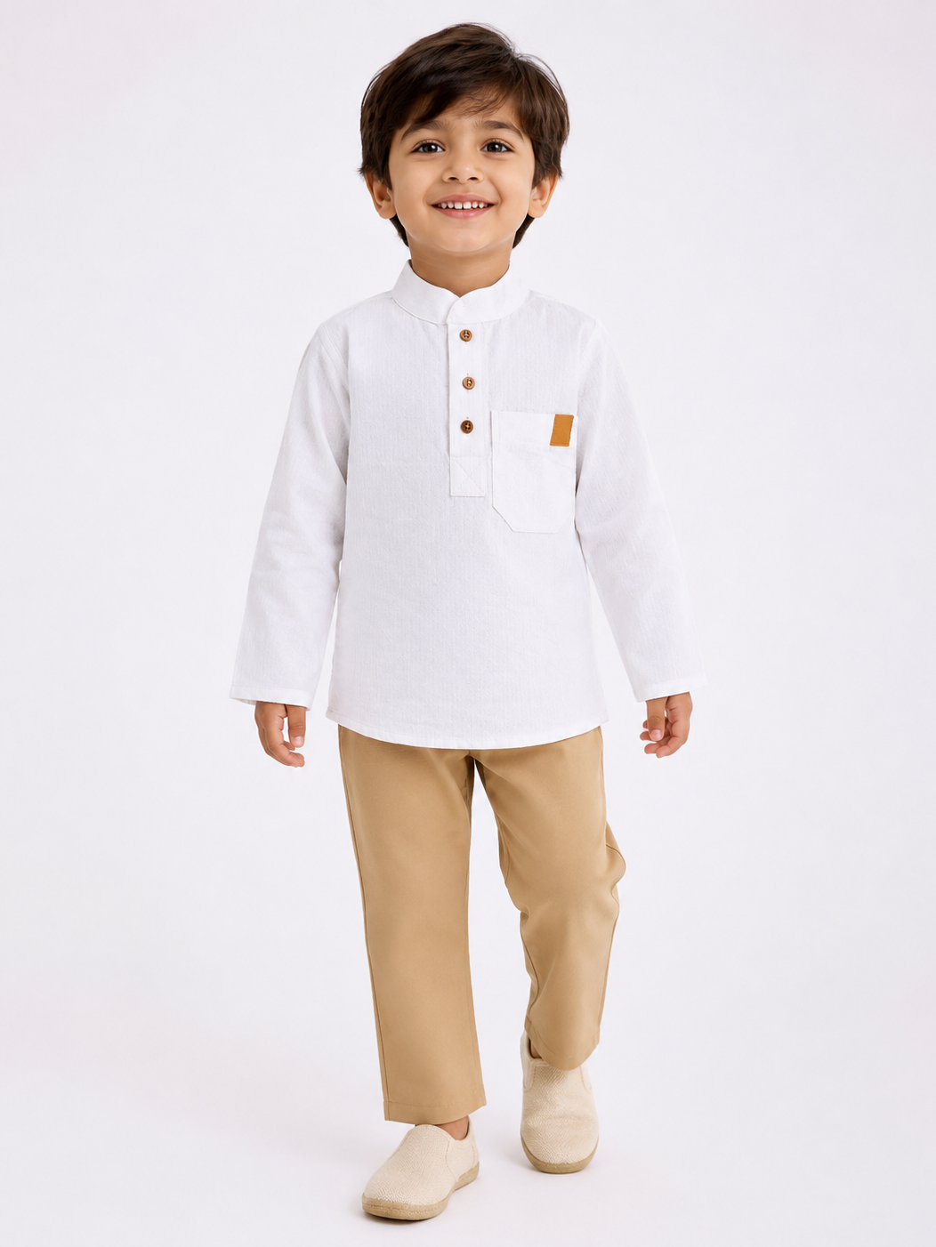 Hopebow Aarav white cotton boys kurta