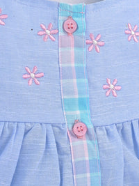 Hopebow Pastel Bloom frock — flutter sleeve and pom-pom trim detail