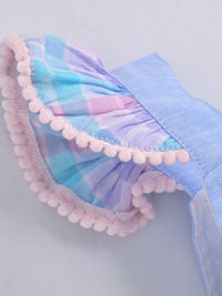 Hopebow Pastel Bloom tiered cotton frock — back button placket detail