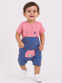 Hopebow Little Rider cotton baby romper with motor print