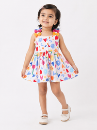 Hopebow Joyful Bloom baby girl frock with bow straps