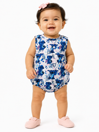 Hopebow Tropical Bloom blue cotton baby romper