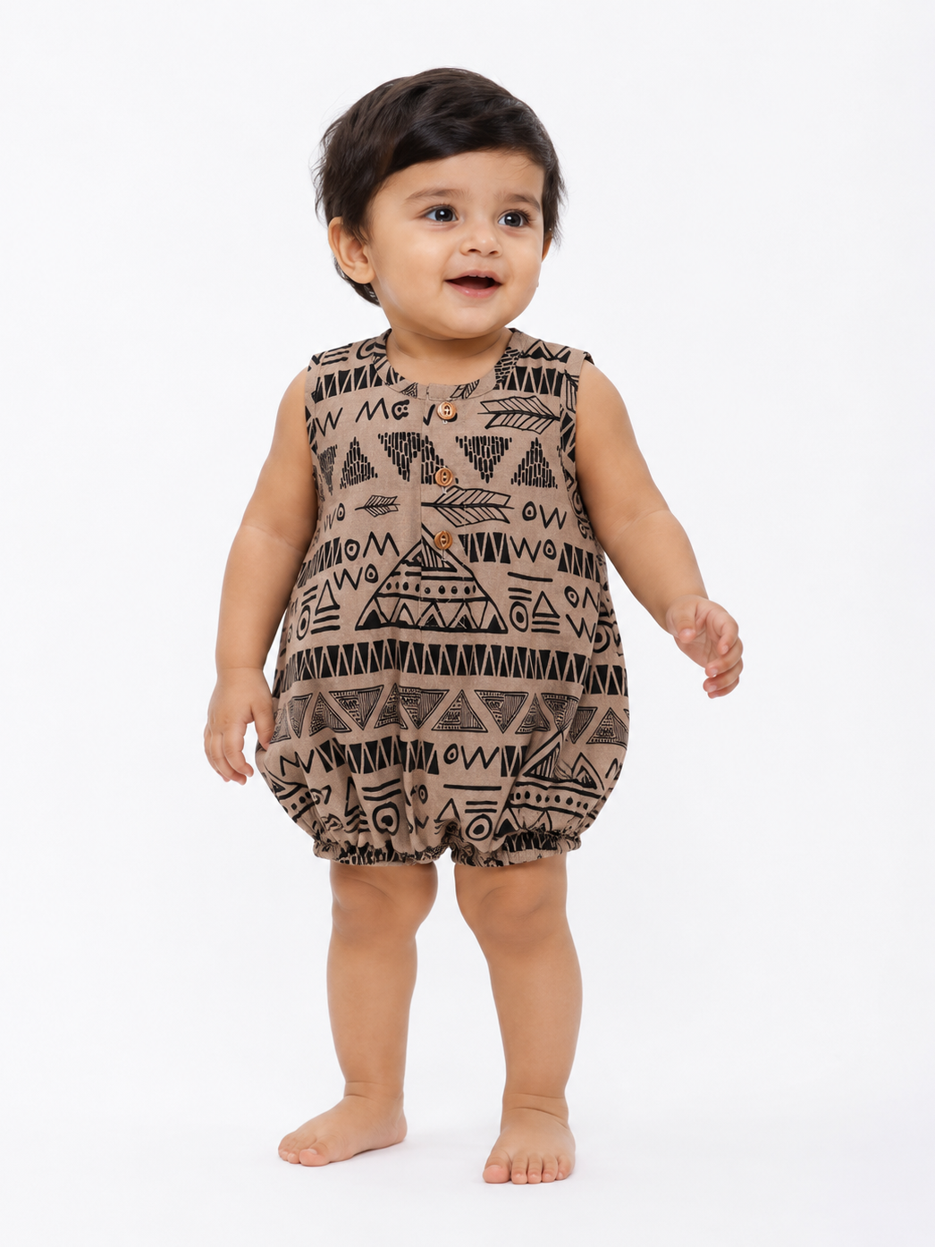 Hopebow Earth Muse cotton baby romper in earth tones