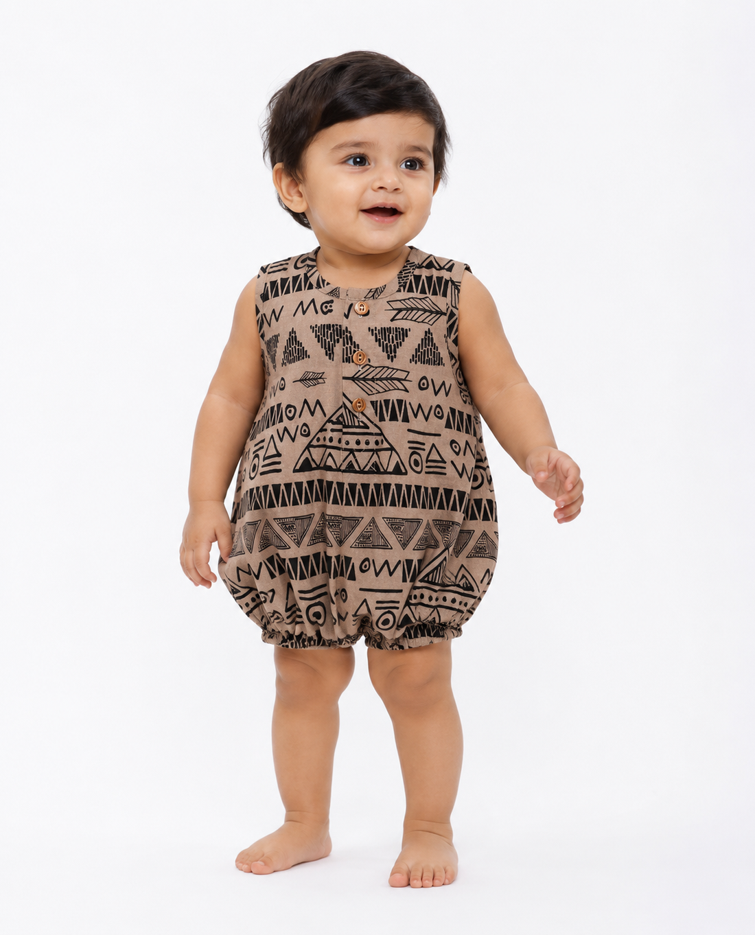Hopebow Earth Muse cotton baby romper in earth tones