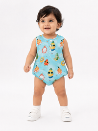 Hopebow Aqua Garden cotton baby romper with fruit print