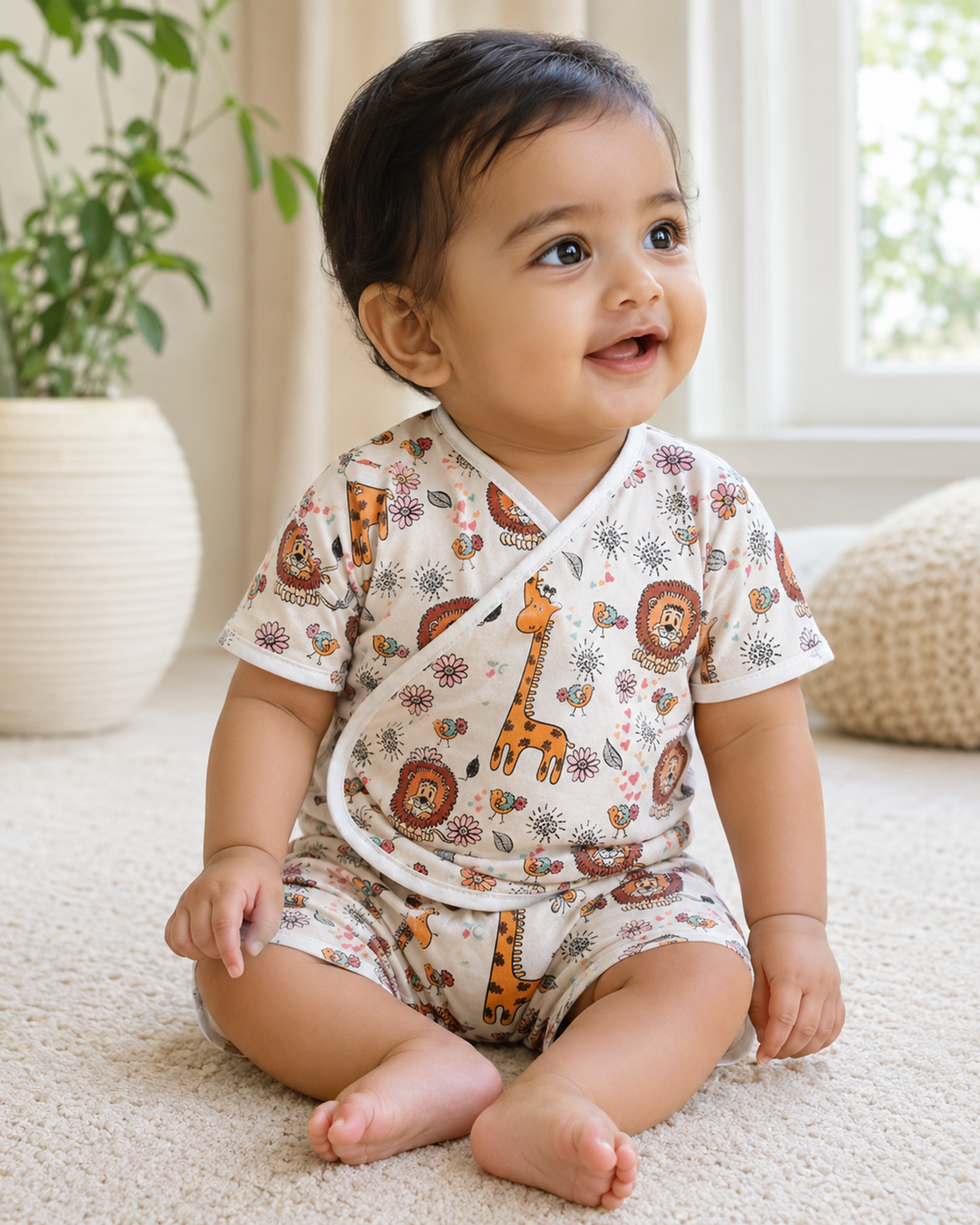 Hopebow Safari Garden cotton baby co-ord set