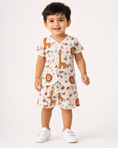 Hopebow Safari Garden cotton baby co-ord set
