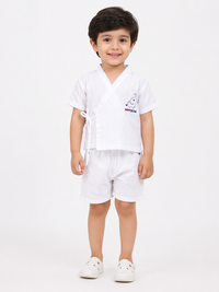 Hopebow Heritage white cotton boys co-ord set