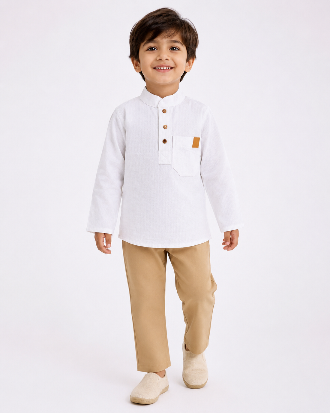 Hopebow Aarav white cotton boys kurta