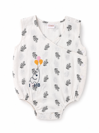 Hopebow Ivory Bloom floral cotton baby romper