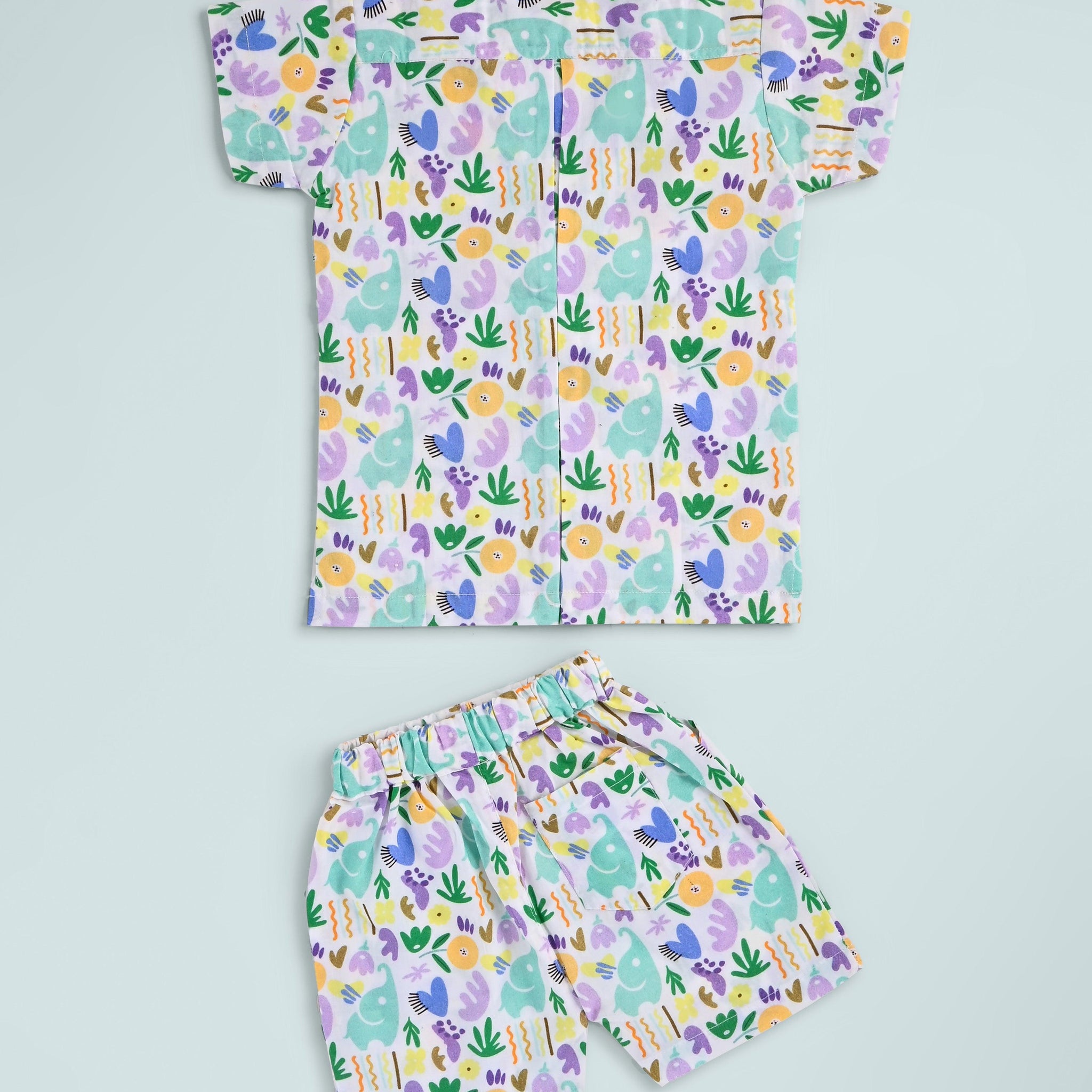 Hopebow 100% Cotton Tropical-Print Two-Piece Set – Soft & Breathable