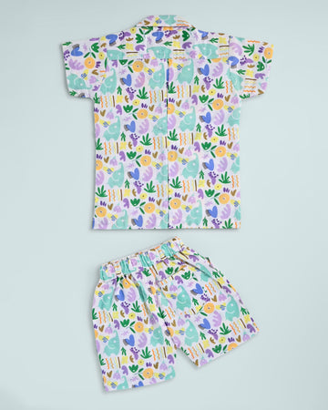 Hopebow 100% Cotton Tropical-Print Two-Piece Set – Soft & Breathable