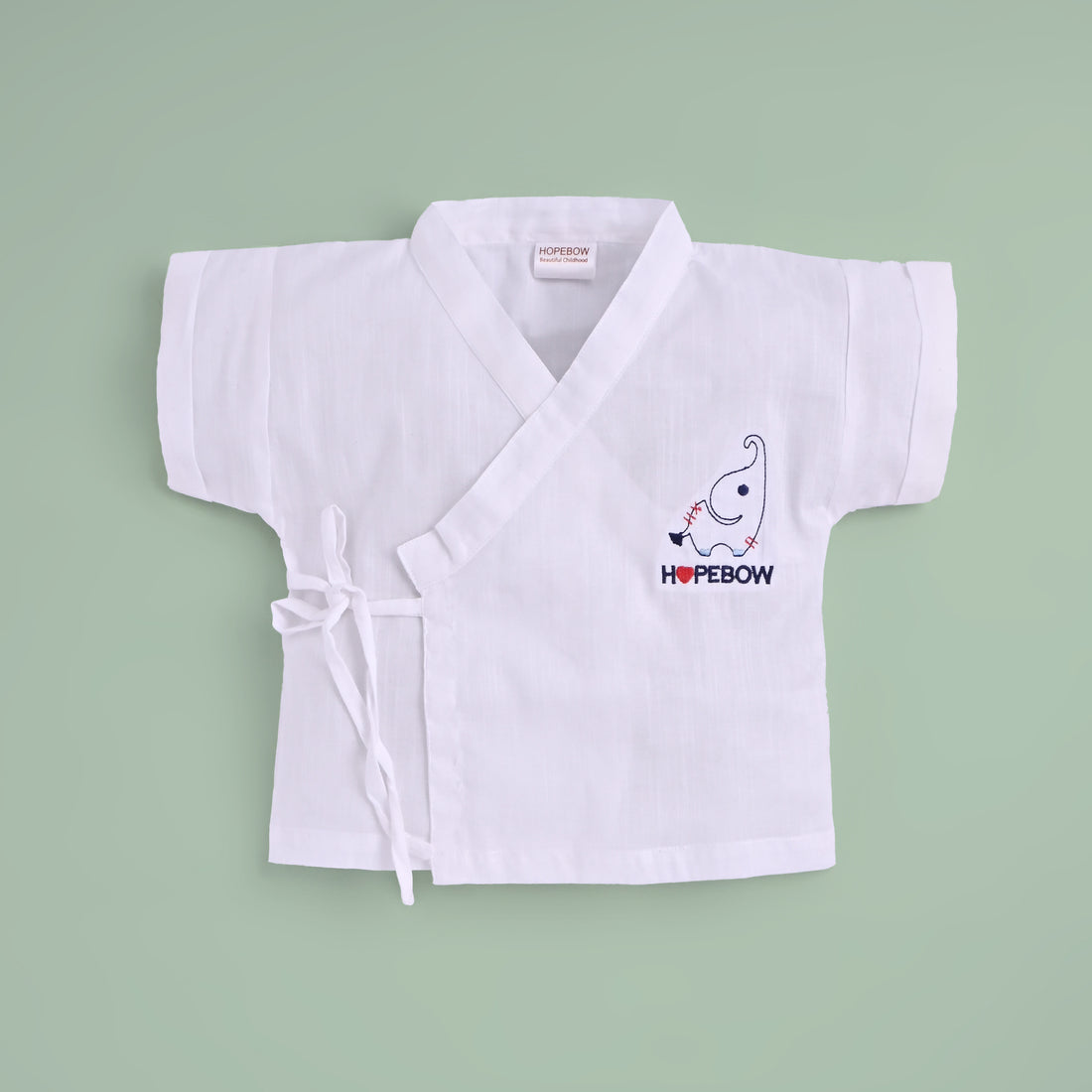 Boys & Girls White Cotton Kimono-Style Summer Co-Ord Set Wrap Top with Matching Shorts