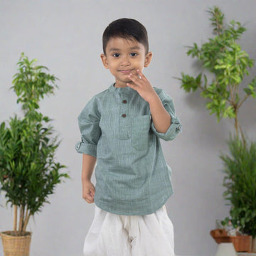 ‘Green Vine’ Kurta Shirt - Hopebow